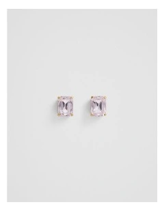 Crystal Stud Earring in Ballet Pink