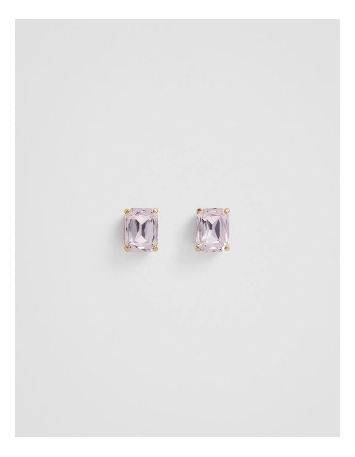 Crystal Stud Earring in Ballet Pink image 1