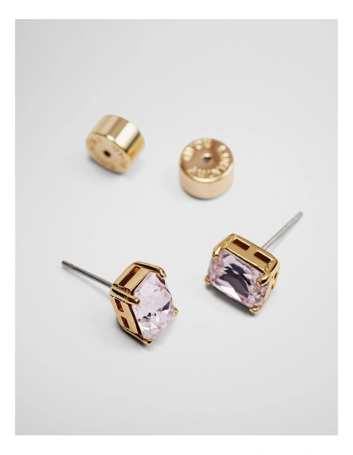 Crystal Stud Earring in Ballet Pink image 3