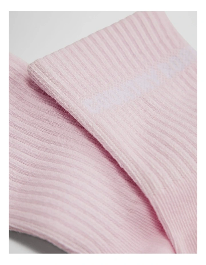 Australian Cotton Blend Cr Sport Quarter Crew Sock in Ballet Pink image 2