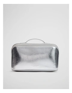 Large Convertible Cosmetic Case in Silver