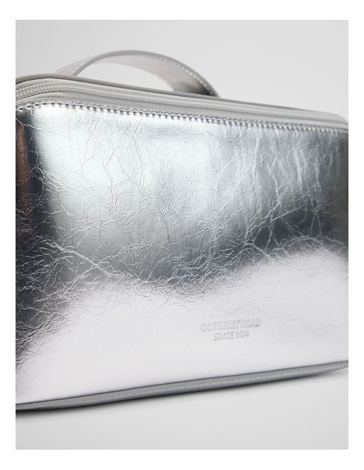 Large Convertible Cosmetic Case in Silver image 2