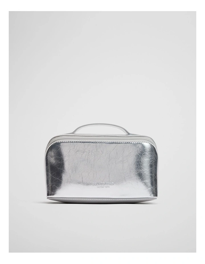 Medium Convertible Cosmetic Case in Silver image 1