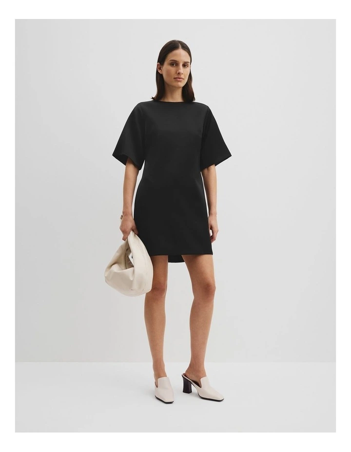 Satin Mini Dress in Black image 1