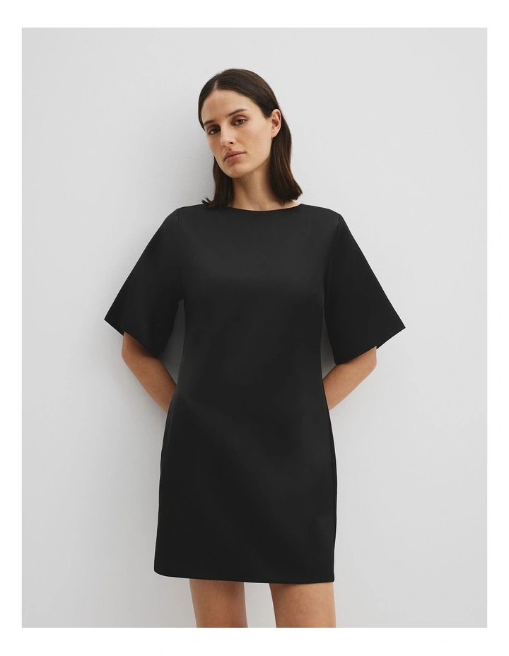 Satin Mini Dress in Black image 2