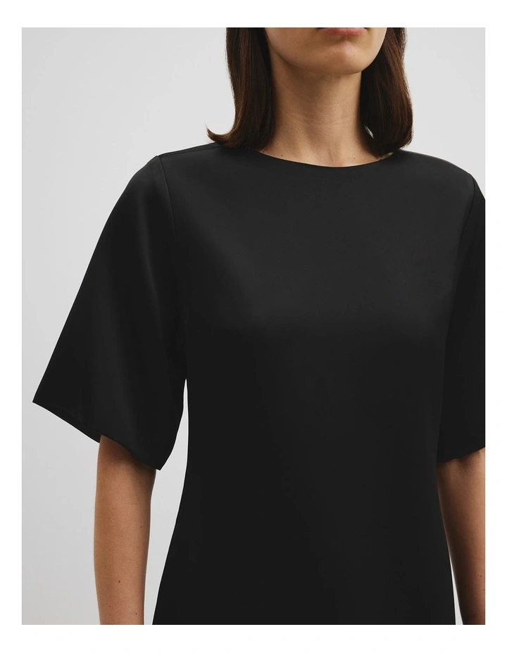 Satin Mini Dress in Black image 3
