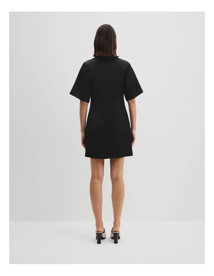 Satin Mini Dress in Black image 4