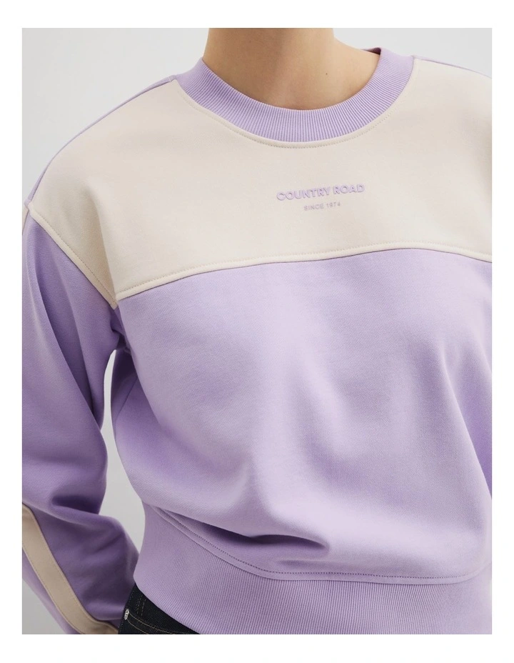 Colour Block Sweat in Lilac image 2