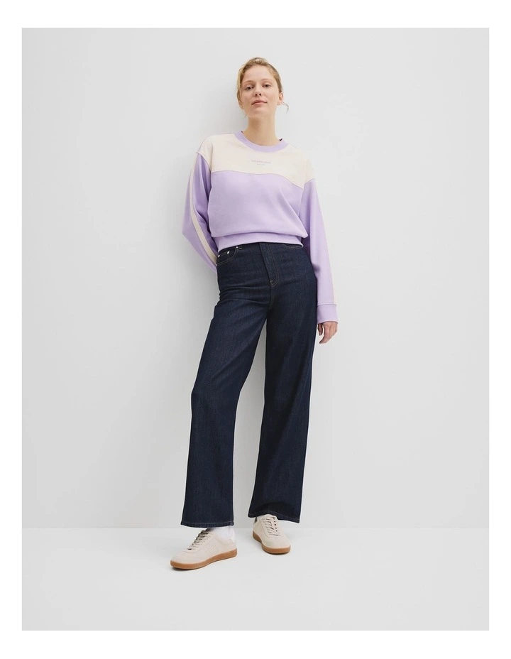 Colour Block Sweat in Lilac image 3