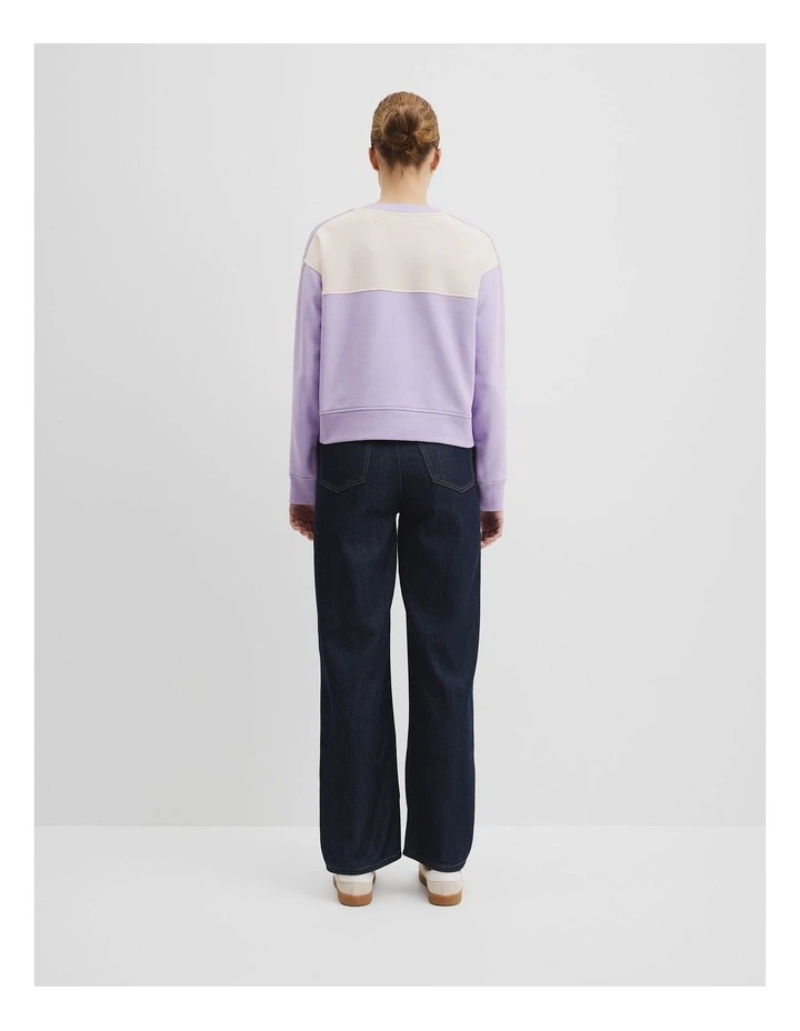 Colour Block Sweat in Lilac image 4
