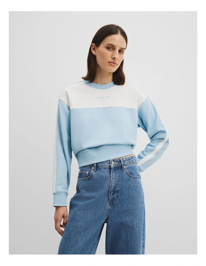Colour Block Sweat in Blue Haze image 1