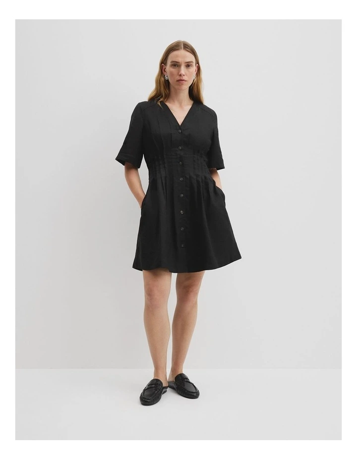 Fit And Flare Mini Dress in Black image 1