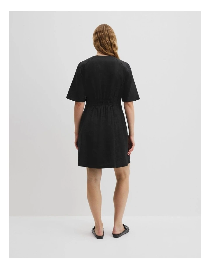 Fit And Flare Mini Dress in Black image 4