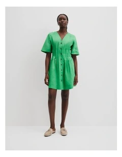 Fit And Flare Mini Dress in Jade Green