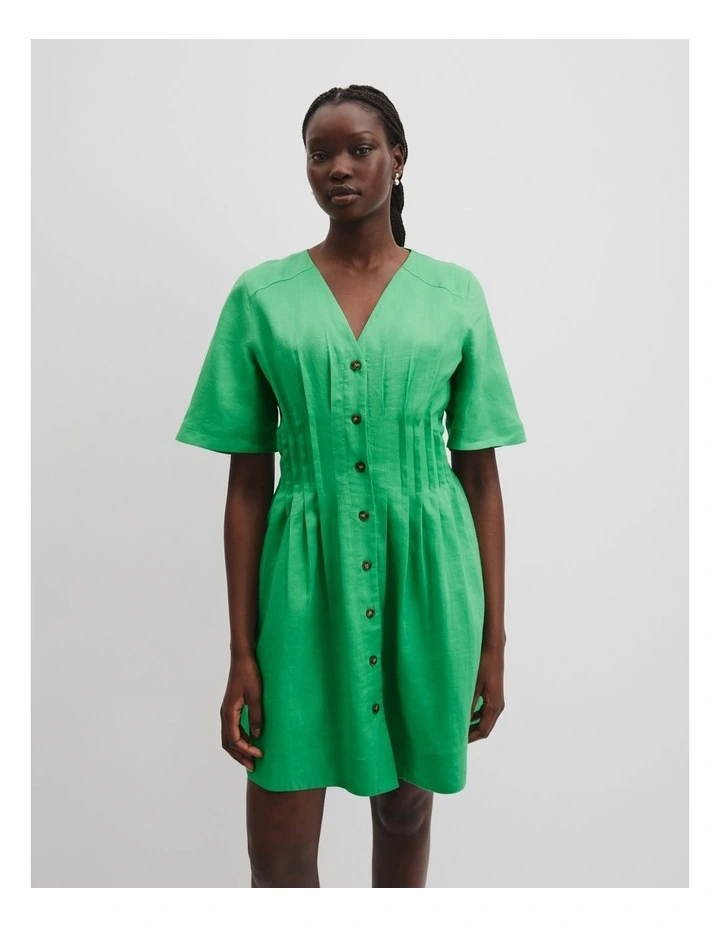 Fit And Flare Mini Dress in Jade Green image 2