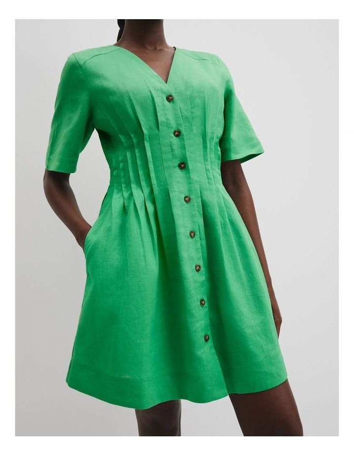 Fit And Flare Mini Dress in Jade Green image 3