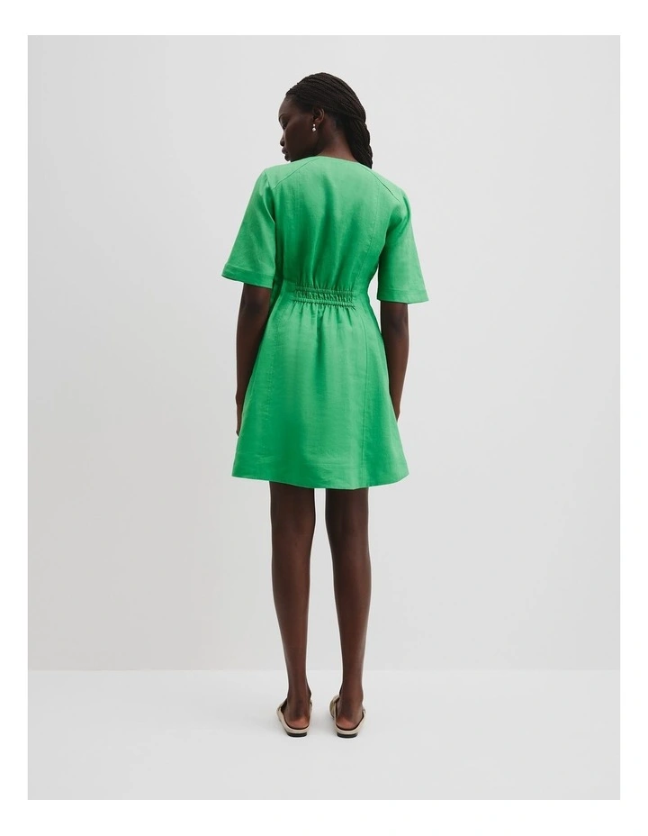 Fit And Flare Mini Dress in Jade Green image 4