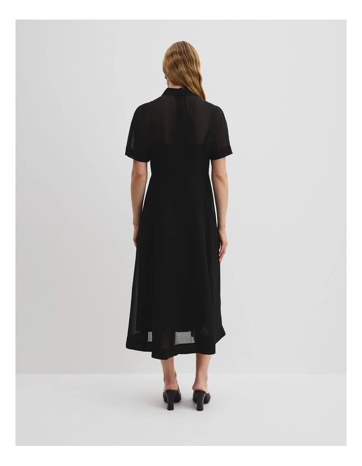 Panelled Detail Midi Dress in Black image 4