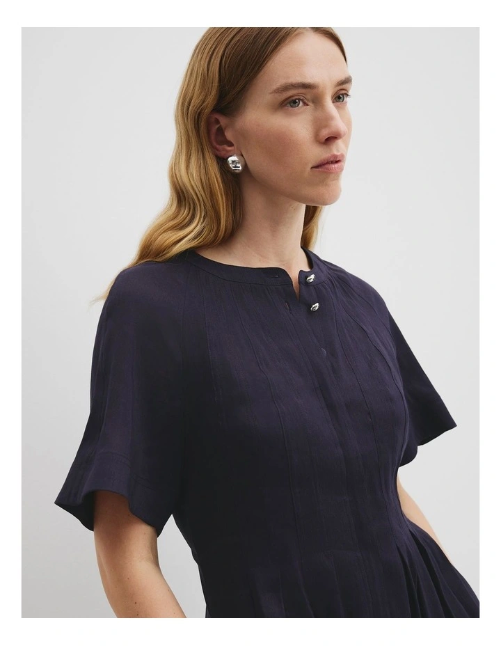 Tuck Detail Shirt Dress in Twilight image 2