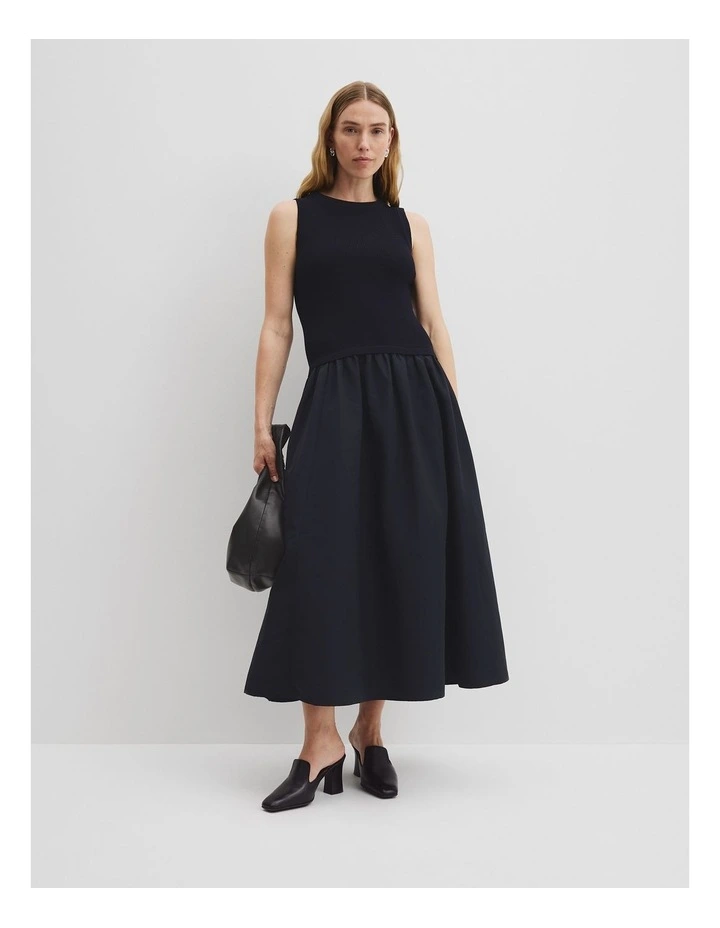 Mix Media Knit Dress in Twilight image 1