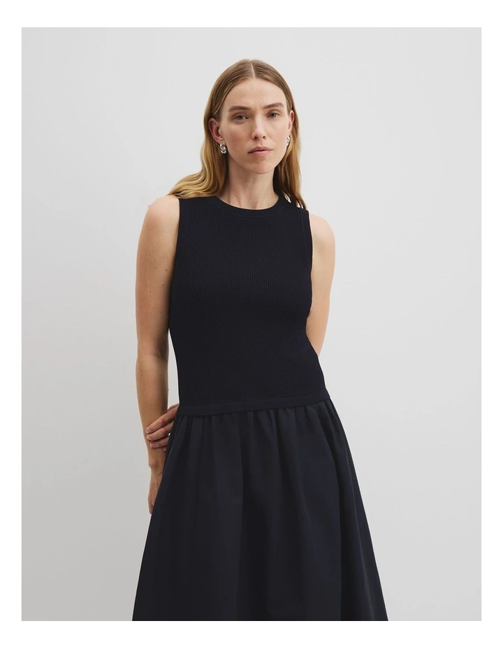 Mix Media Knit Dress in Twilight image 3