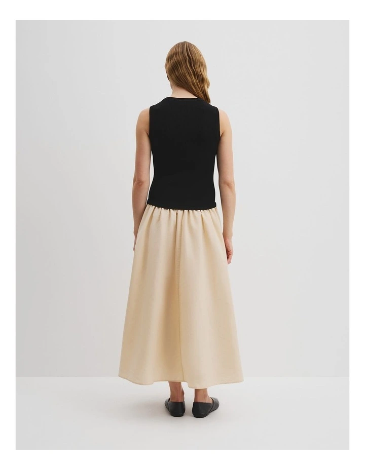Mix Media Knit Dress in Black Splice image 4