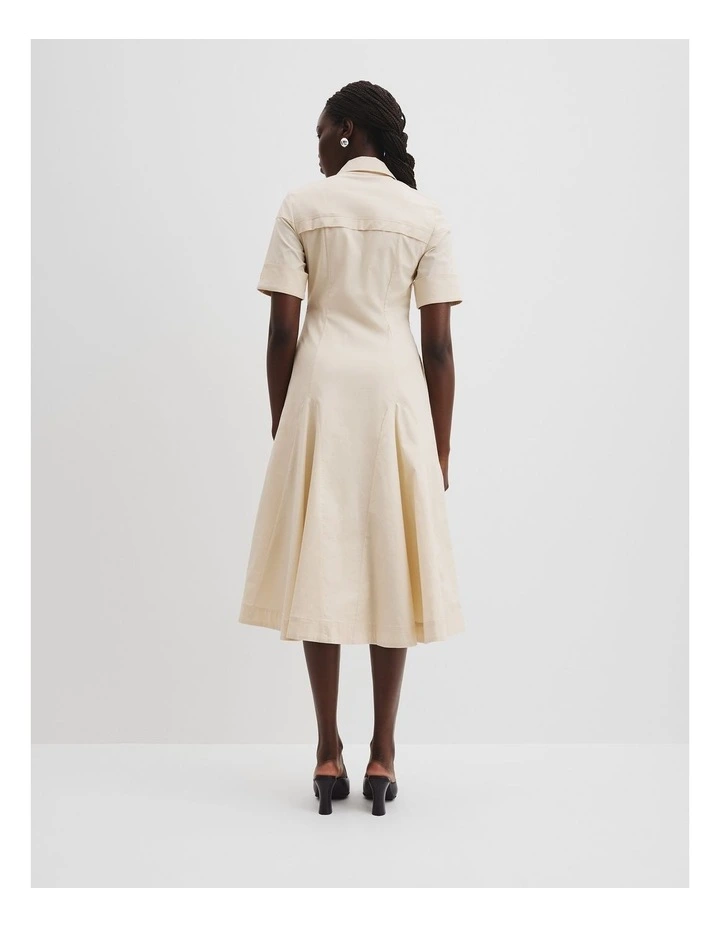 Australian Cotton Lady Like Shirt Dress in Crema image 4