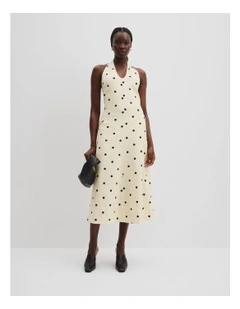Print Spot Midi Dress in Light Spot