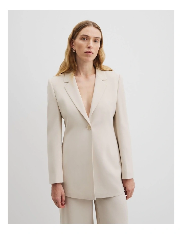 Slim Blazer in Oyster image 1
