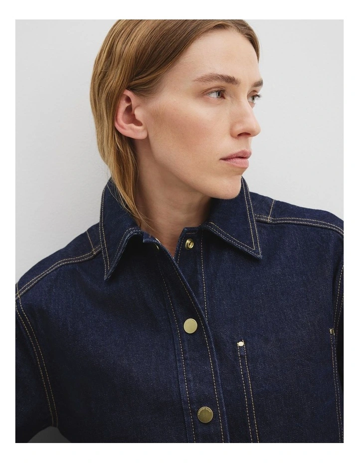 Denim Jacket in Indigo Rinse image 3