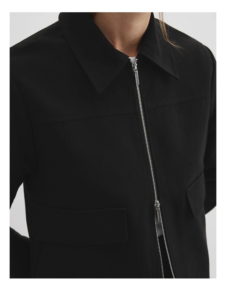 Organically Grown Cotton Zip-through Jacket in Black image 2