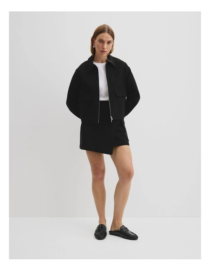 Organically Grown Cotton Zip-through Jacket in Black image 3