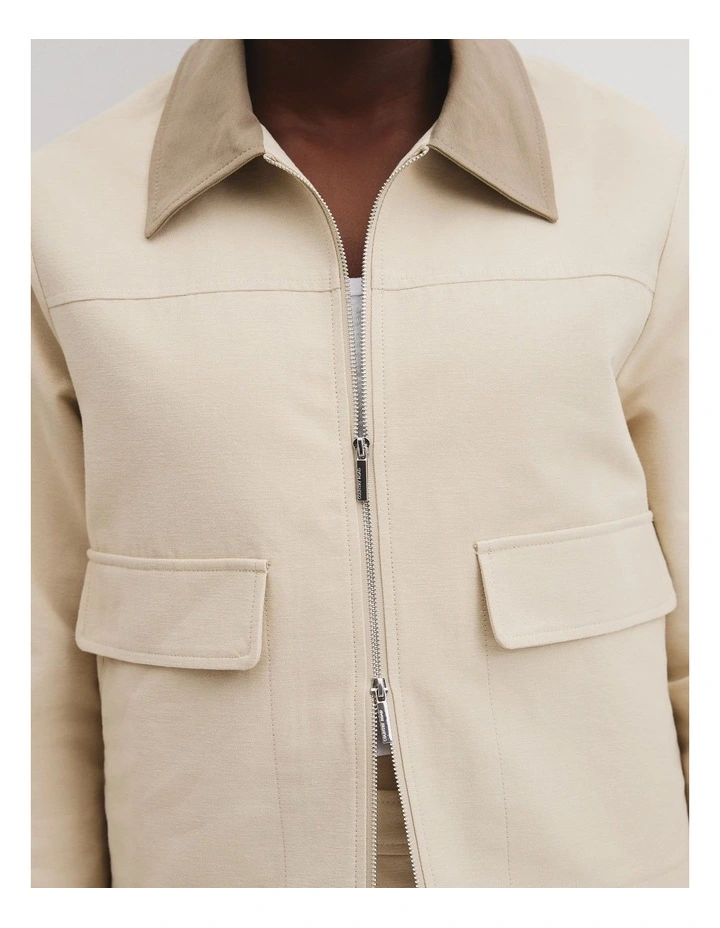 Organically Grown Cotton Zip-through Jacket in Cream image 2