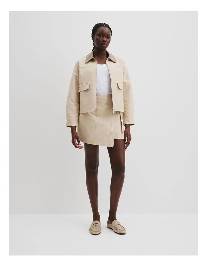 Organically Grown Cotton Zip-through Jacket in Cream image 3