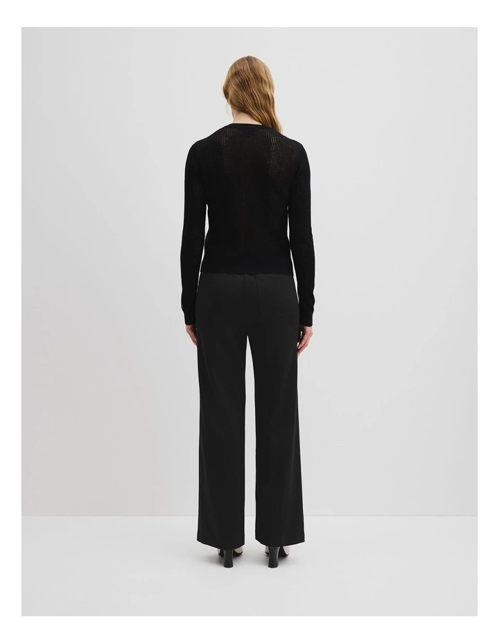 Open Mesh Knit Cardigan in Black image 4