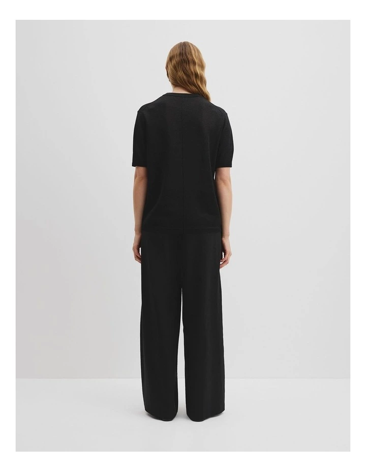 Fine Mesh Knit T-shirt in Black image 4