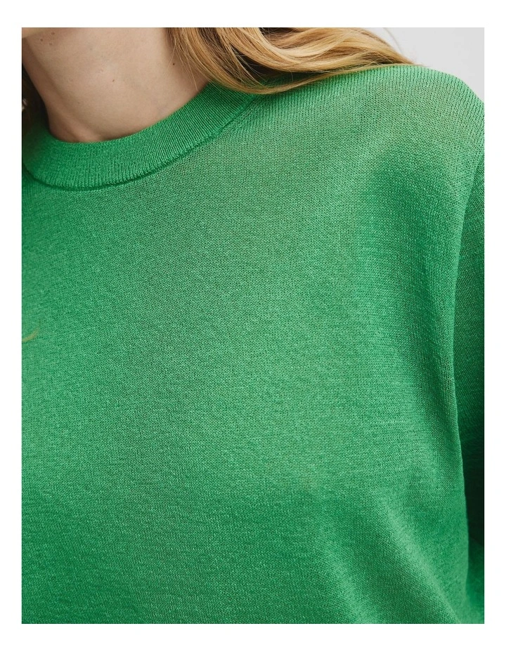 Fine Mesh Knit T-shirt in Jade Green image 2