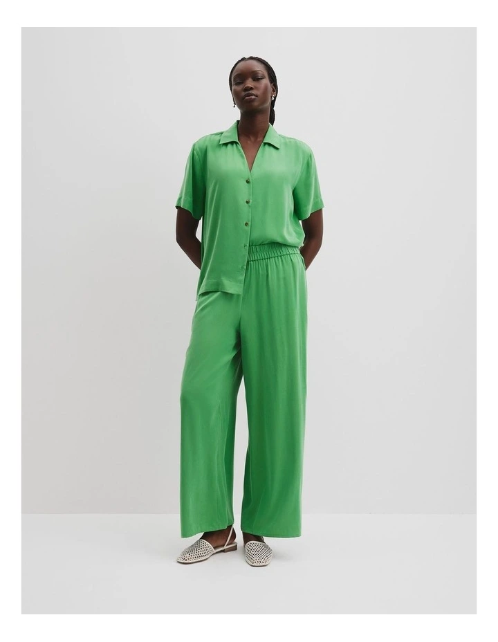 Pull-on Cupro Pant in Jade Green image 1