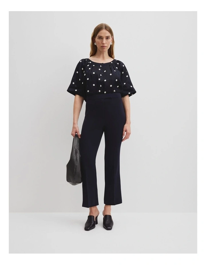 Crop Flare Pant in Navy image 1