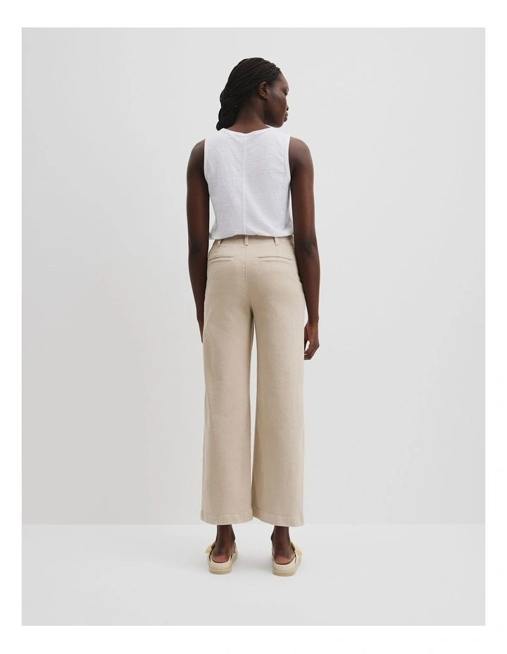 High Rise Wide Jean in Sand image 4