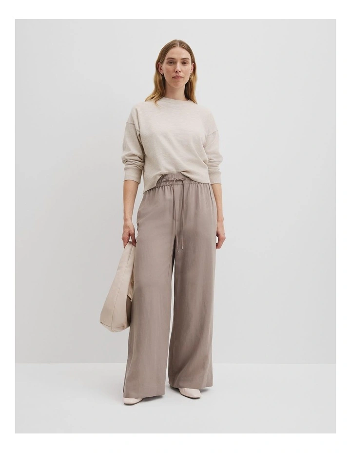 Pull On Sports Pant in Taupe image 1