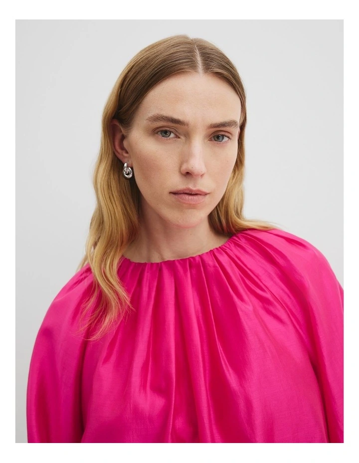 Voluminous Soft Blouse in Raspberry image 2