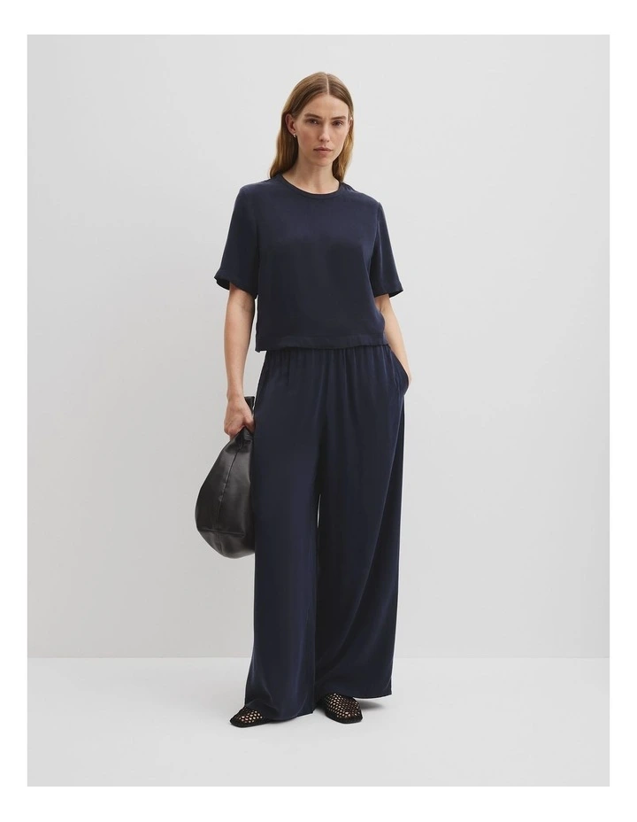 Short Sleeve Cupro Woven T-shirt in Twilight image 2