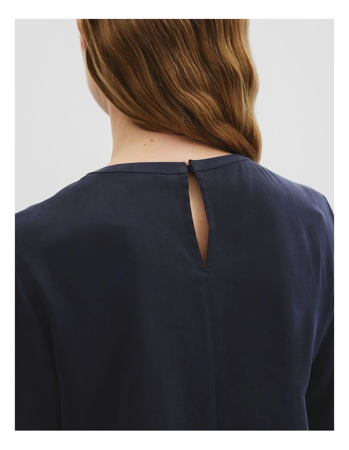 Short Sleeve Cupro Woven T-shirt in Twilight image 3