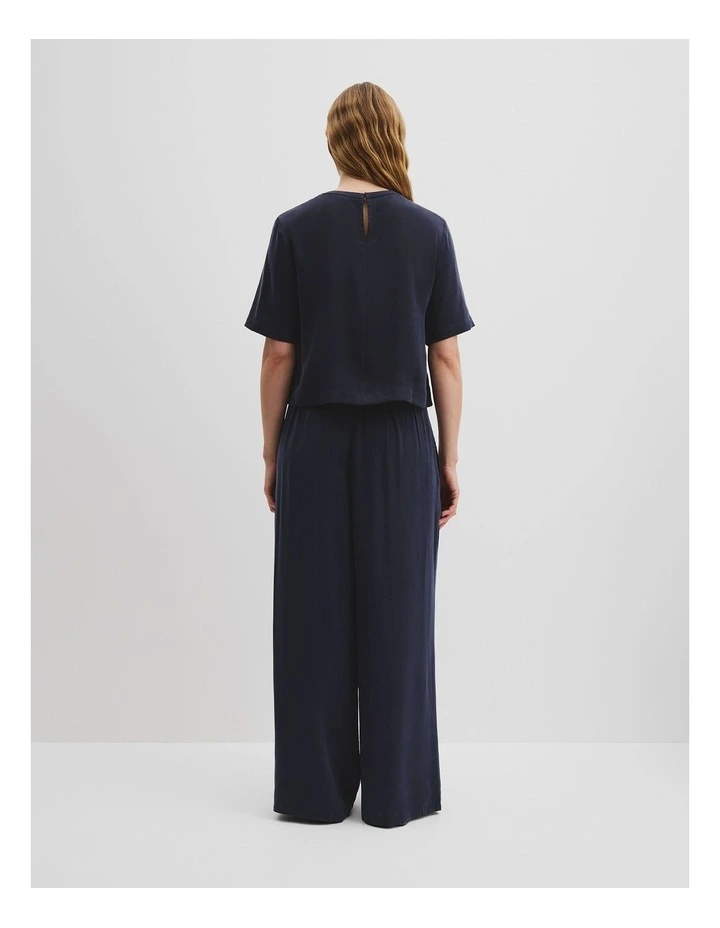 Short Sleeve Cupro Woven T-shirt in Twilight image 4