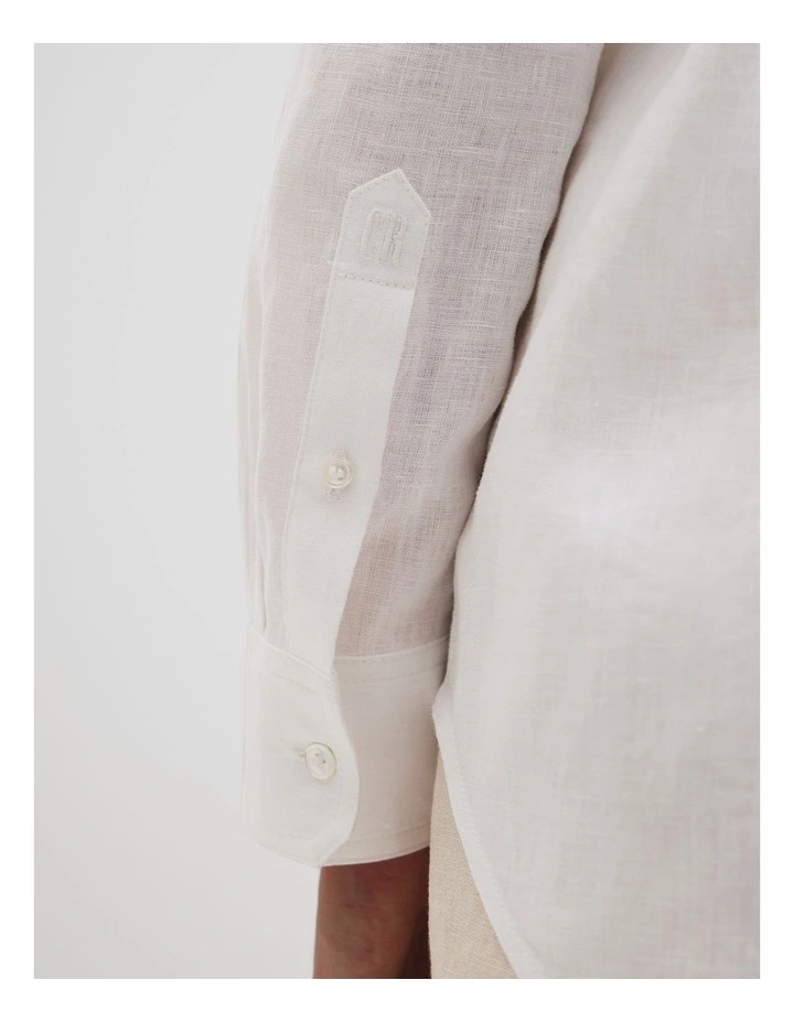 Organically Grown Linen Shirt in White image 2