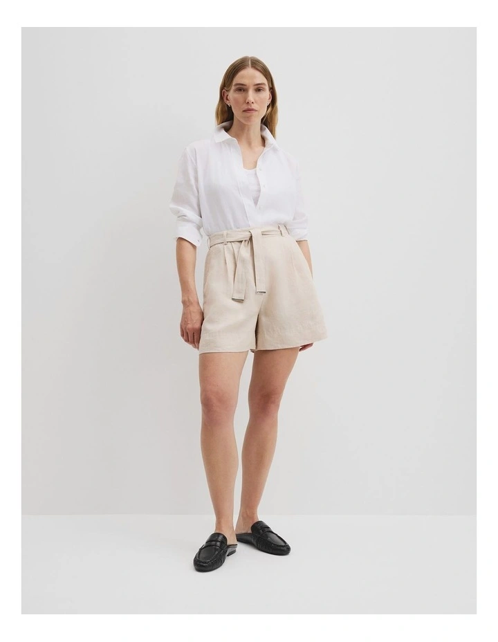 Organically Grown Linen Shirt in White image 3