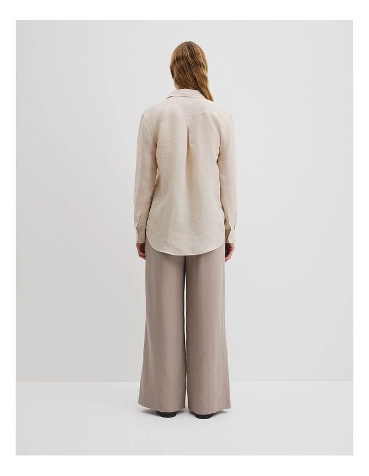 Organically Grown Linen Shirt in Sand image 4