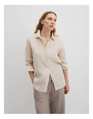 Organically Grown Linen Shirt in Sand