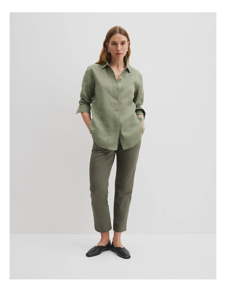 Organically Grown Linen Shirt in Sage image 3